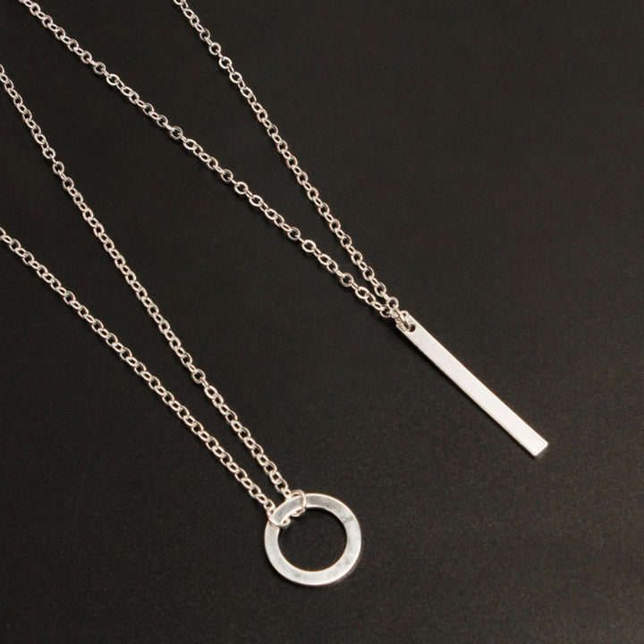 Silver Layered Pendant Necklace